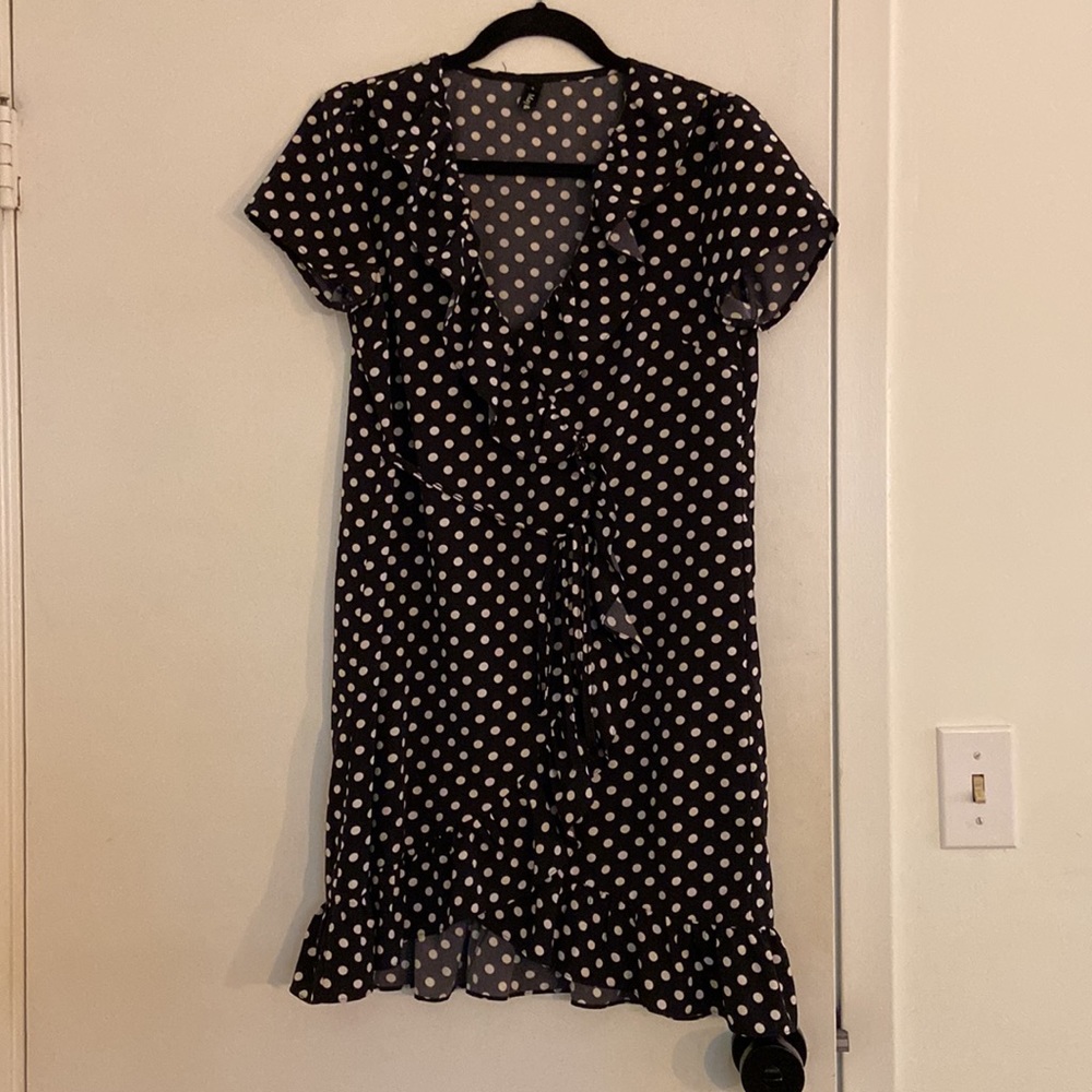 Black and white polka dot dress